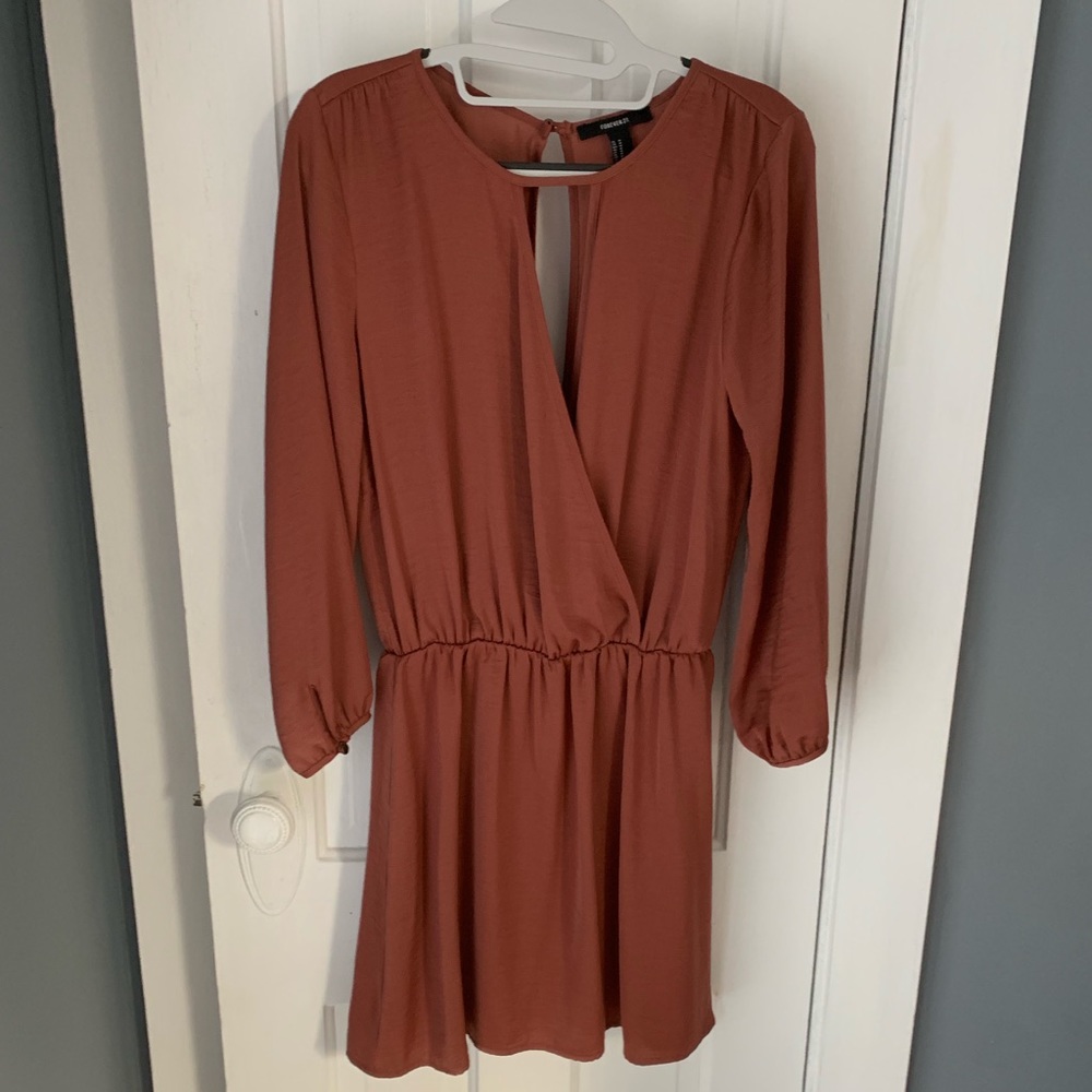 Forever 21 satin brown dress - size M